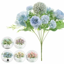 Artificial Flowers Heads Hydrangea Bouquet Silk  for Home Party Wedding Decor