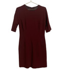 Brooks Brothers Maroon Shift Dress w/Pockets Short Sleeve Size 10