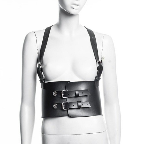 Women Leather Waist Body Strap Harness Bridal Lingerie Costume Suspender Belt - Picture 5 of 9