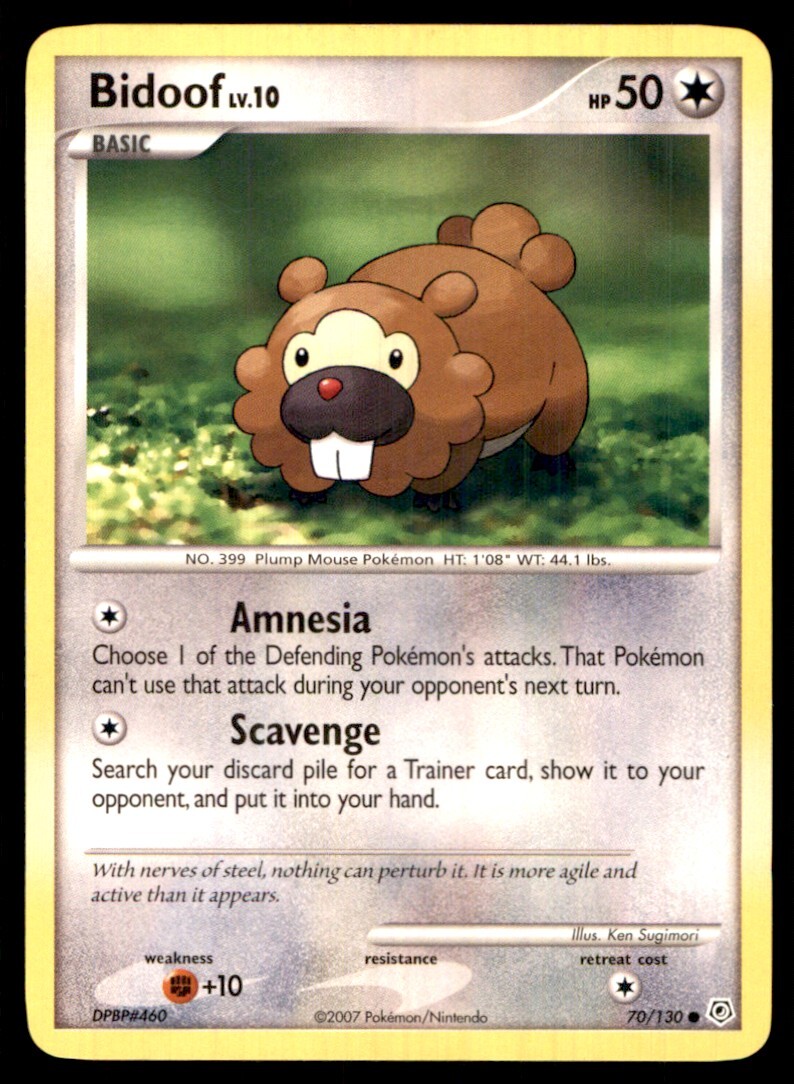 2007 Diamond & Pearl Bidoof Basic/Common #70