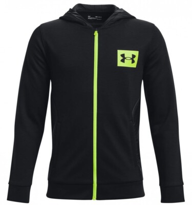 Under Armour Hoodie Boys YLG Black Summit Knit Full Zip New