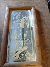 Unicorn Pyramid Mirror Oak Wooden Frame Wall ...