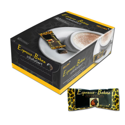 (72,05 /1kg) Hellma Schokolierte Espresso-Bohne Zartbitter, 40 Stück
