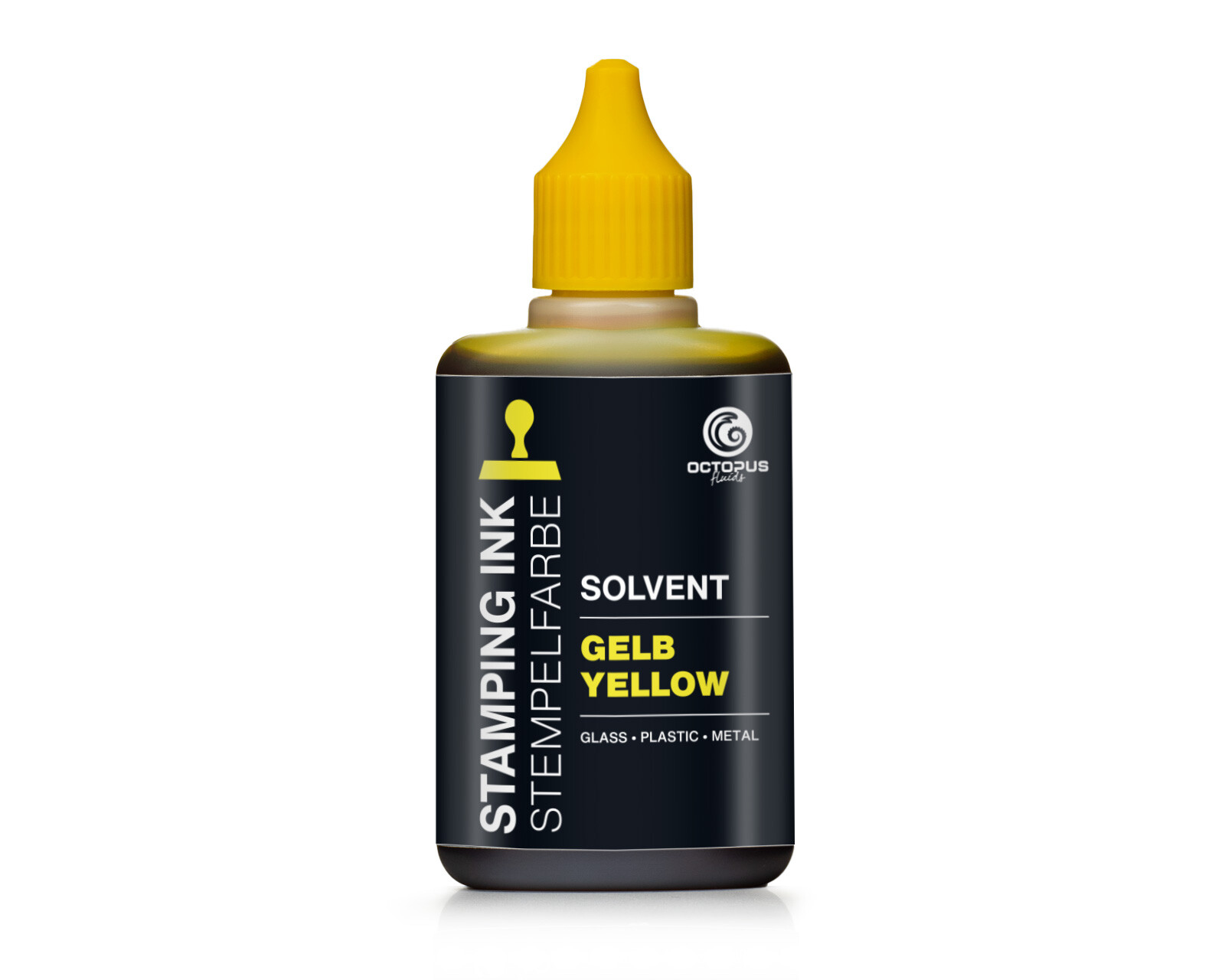 50ml Stempelfarbe wasserfest permanent Nachfülltinte f Stempelkissen, Gelb