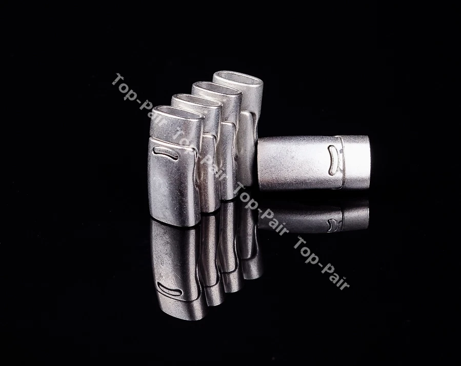 10X conector de fecho magnético prata punk fosco para joias pulseira de couro 10X5MM - Imagem 2 de 4
