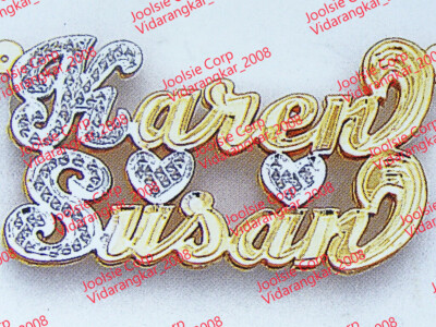 PERSONALIZED DOUBLE PLATE TWO 2 NAME s COUPLE  NECKLACE CHAIN AnyNames US Ship 