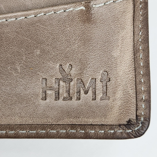 "Portafoglio pieghevole HIMI marrone in pelle con ID flip-out interno marrone marrone chiaro 3,5x4,5" - Foto 11 di 12