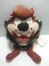 1997 VNTG Taz in Faux Leather Jacket Ace Toys Warner Brothers Plush Toy EUC