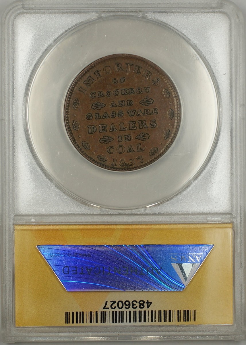 1837 Hard Times Token EF Sise & Co Portsmouth NH HT-195 ANACS EF