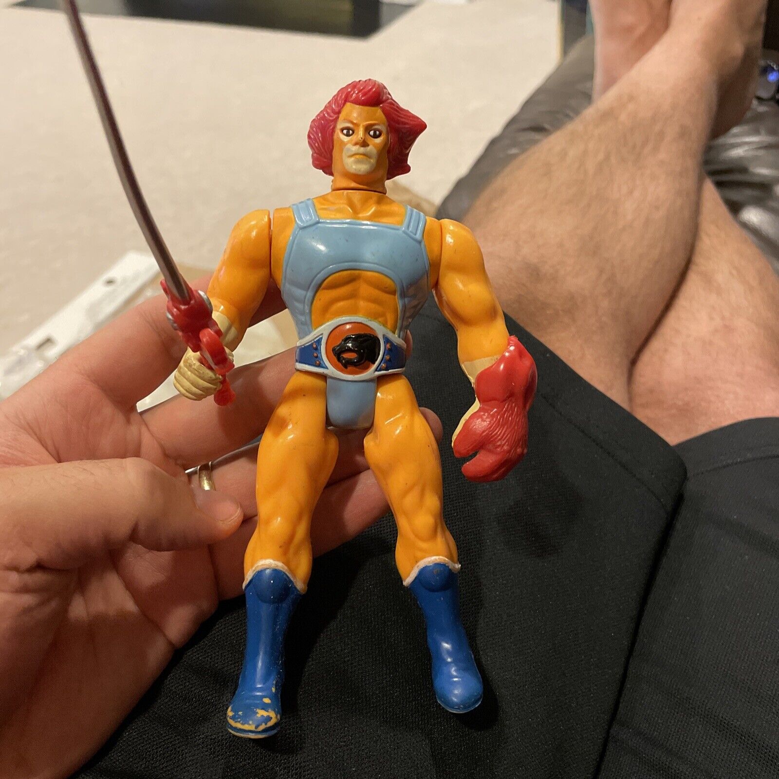 1985 LJN Thundercats Lion-O RED Hair  Near Complete Vintage Action Figure Works