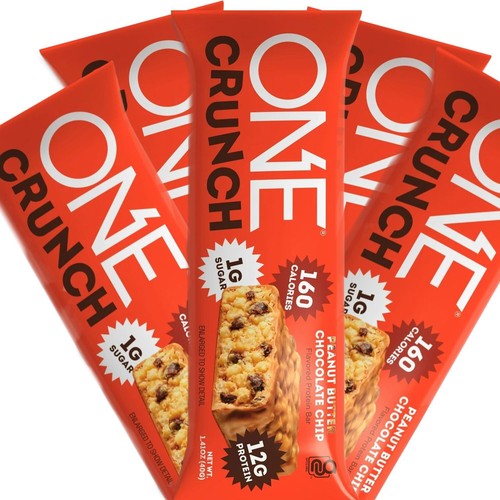 ONE Protein Bars CRUNCH Peanut Butter Chocolate Chip 4 Bars