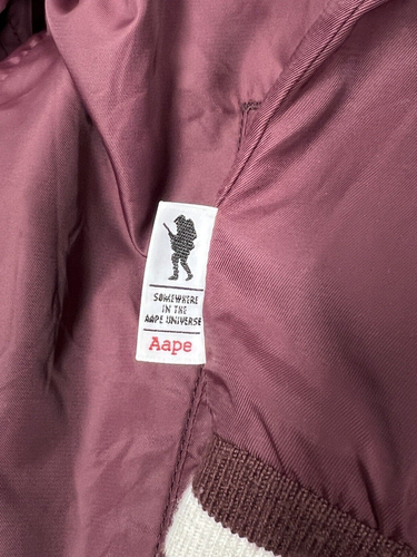 AAPE By A Bathing Ape Reversible Camouflage Maroon Hooded Jacket 175 92A Large L - Picture 14 of 17