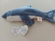 TY BEANIE CRUNCH THE SHARK PVC  PELLETS HEART TAG REMOVED  1996