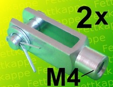 2 x Gabelkopf 4x16 M4 inkl. Splintbolzen DIN 71751 verzinkt - Gabelgelenk