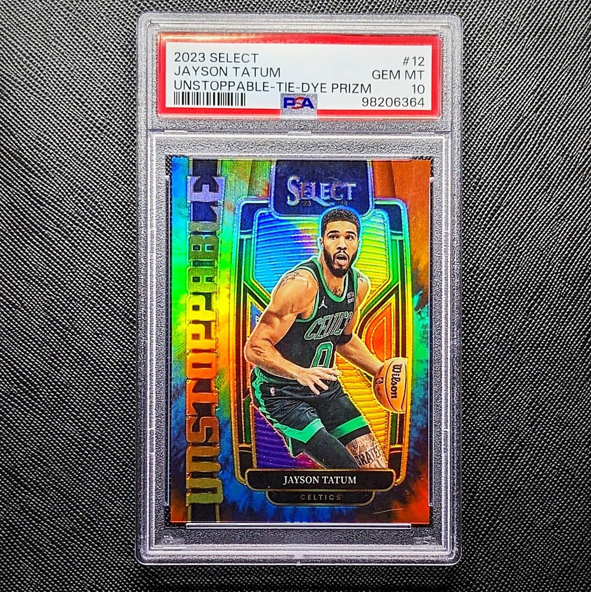 Jayson Tatum 2023-24 Panini Select #12 Unstoppable Tie Dye Prizm 
