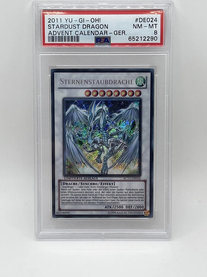 Yugioh PSA 8 NM/M Stardust Dragon AC11 DE024 Secret Rare German Advent Calendar - Image 3 of 4