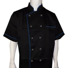 Men Women Chef Coat Restaurant Uniform Short Sleeve Chef Coat Kitchen Chef Coat