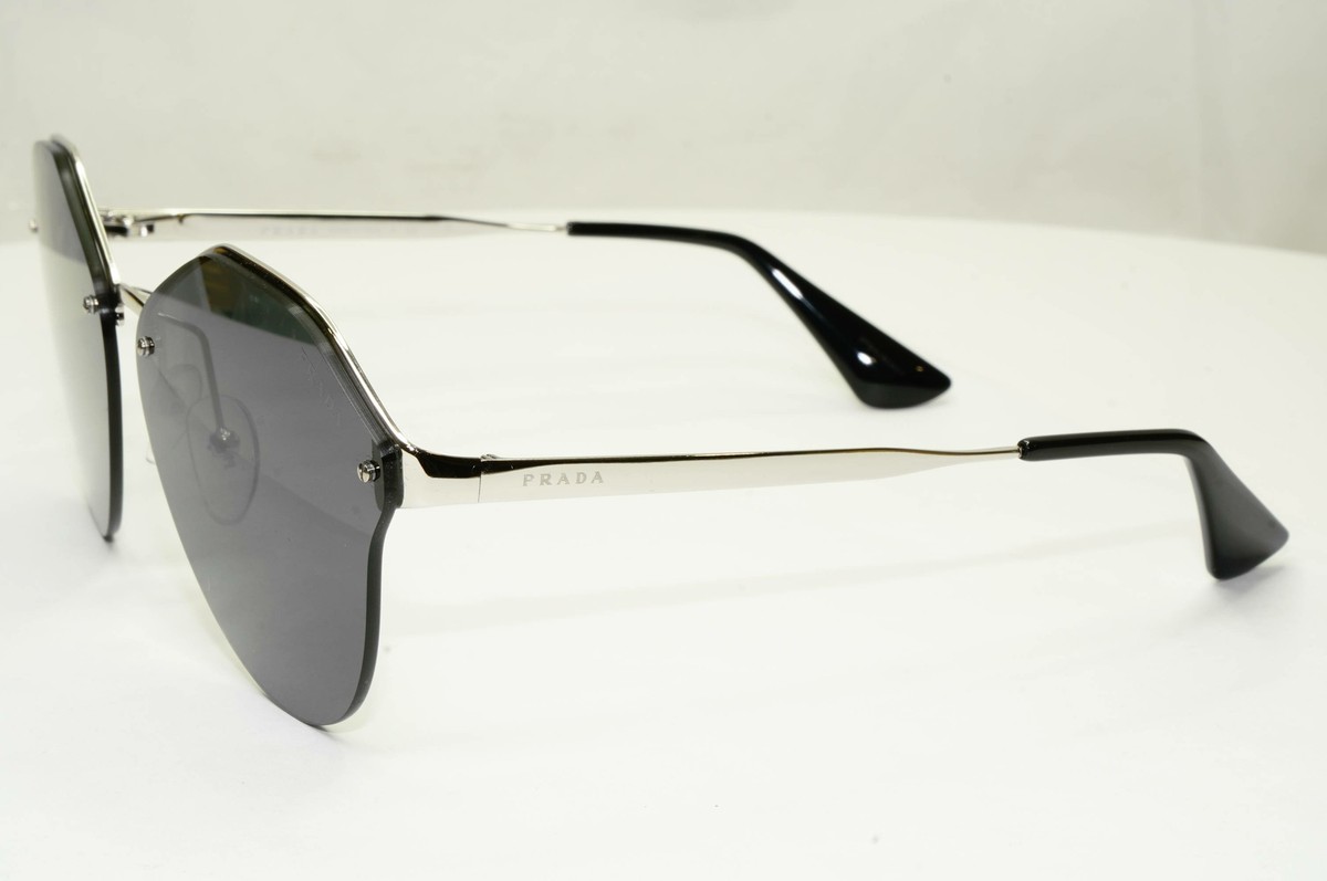 Prada Sunglasses Black Silver Cinema Collection Rimless PR64TS SPR