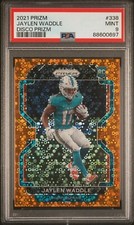 2021 Panini Prizm JAYLEN WADDLE Orange Disco Rookie #338 RC Dolphins PSA 9 Mint