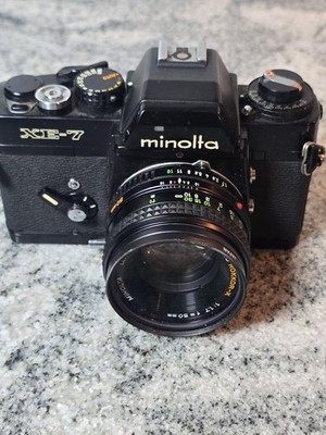 Minolta Lens F/1.7 50mm Rokkor-X MD Camera SLR 35mm XE-7 Minolta Vintage レンズ付き F1.7 50mm ROKKOR MD XE フィルムカメラ