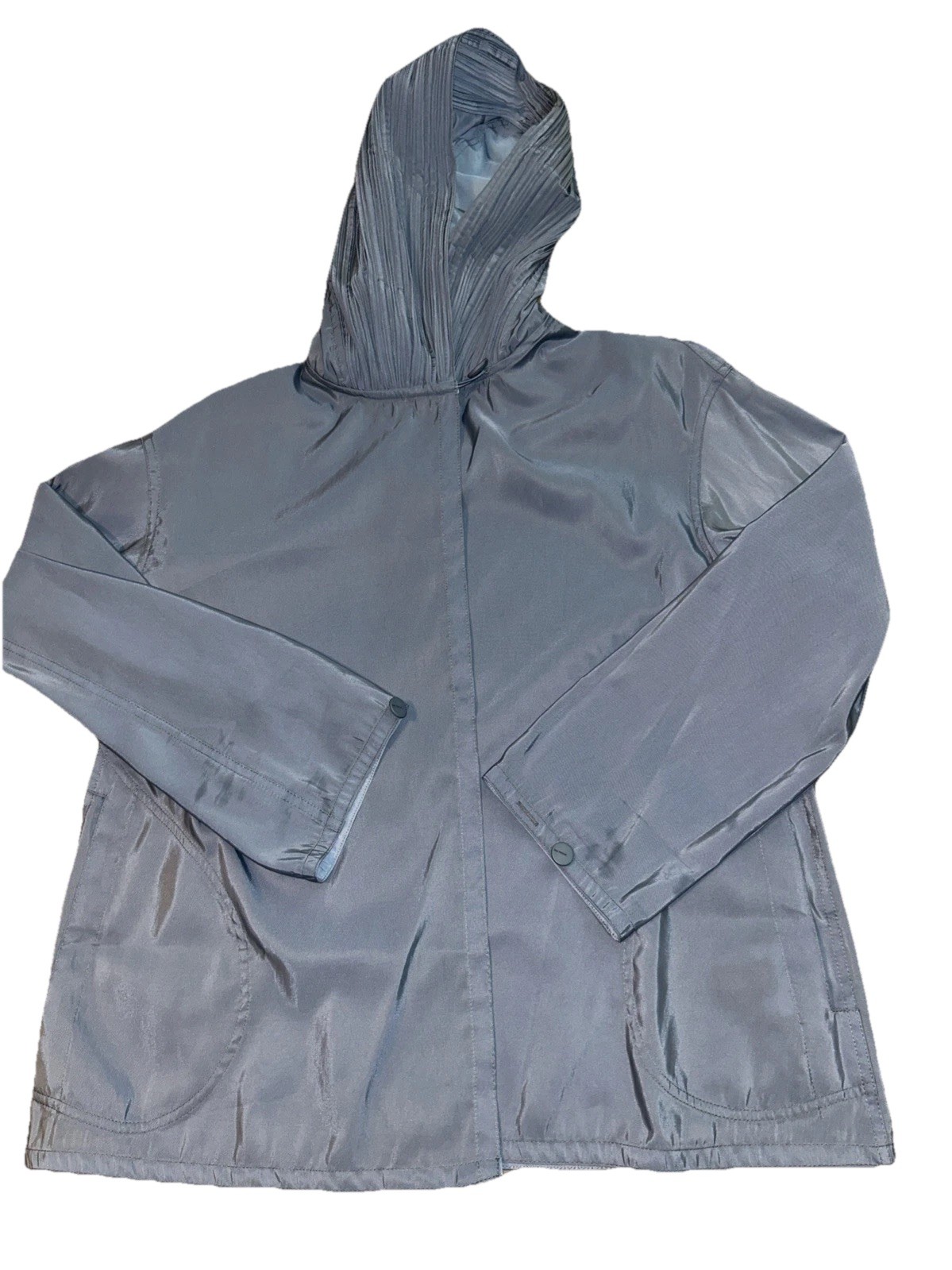 MycraPac Rain Coat Jacket Blue Reversible Iridesc… - image 2
