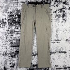 Prana Stretch Zion Pants Mens Size 32x32 Beige Performance Outdoors Hiking