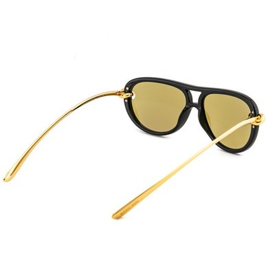 BOTTEGA VENETA 1418 KNOT Pilot BV1418S Gold Black Unisex Metal