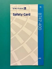 UNITED AIRLINES SAFETY CARD--  747-400