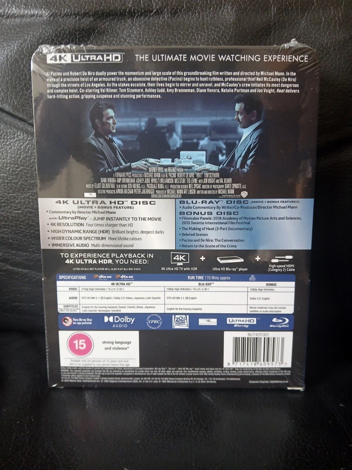 Heat - Zavvi 4K UHD Blu Ray Steelbook - NEW & SEALED - Image 3 of 3