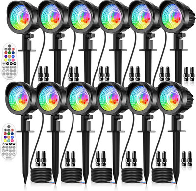 15W RGB Landscape Lights 12V 24V Low Voltage Landscape Lighting RGBW Color Chang