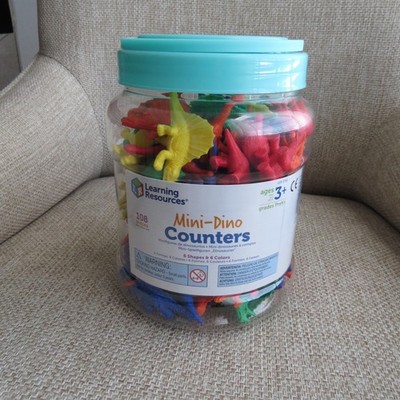 Learning Resources Mini Dino Counters 108 Pieces Figures Dinosaurs 6 Shapes new