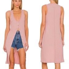 Chaleco Largo We The Free by Free People Gia en Vino Lila Talla S Usado en Excelente Condición