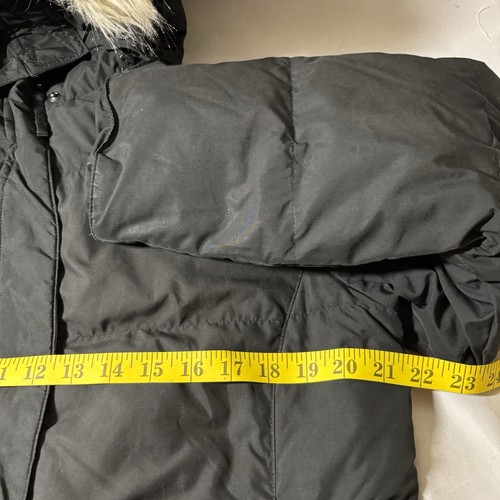 LL Bean Coat Women S PET Black Hooded Faux Fur Parka Zip Puffer Jacket Down Coat - Picture 8 of 17
