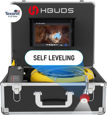 Sewer Camera Self Leveling, 100Ft Drain Pipe Cameras with Meter Counter, 12V 450