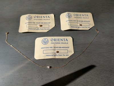 ORIENTA Cultured 4 Pearls & Necklace For ''Start Her Necklace'' Size 4-5mm