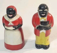 1940's Black Americana school/Dinner Salt & Pepper Set Plastic F & F