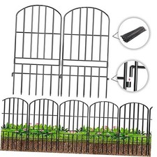 Animal Barrier Garden Fence,10 Pack Black 12''L x 25" H no dig Fence,