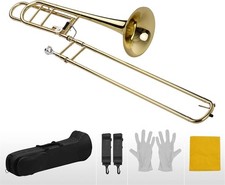 Dleisis Trombone Beginner Upgraded Intermediate Bb Flat Tenor Slide Trombone wit