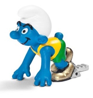Schleich - Smurf at the Olympic Games - Sprinter - - SHL20741