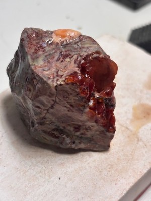 Mexican Fire Opals in Spdrwb Mtx 5.07oz Chunk (MF3038)