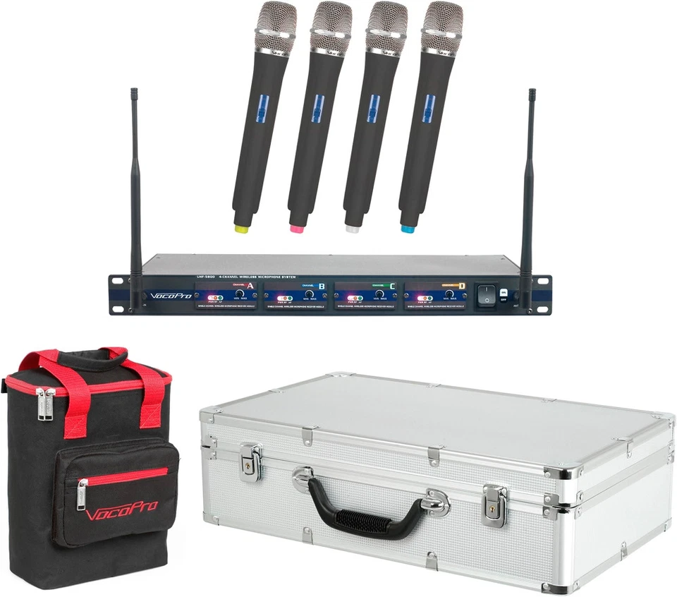 VocoPro UHF-5800 Plus 4-Mic Wireless System with Mic Bag Band 9 - Image 4 of 4