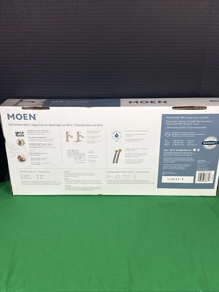 Moen Idris 84577SRN Bathroom Faucet with Drain – Brushed Nickel - Image 4 of 4