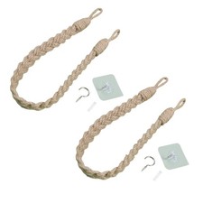 Curtain Tiebacks,Curtain Tie Backs Drape Tieback Holders Cord with Metal Hook