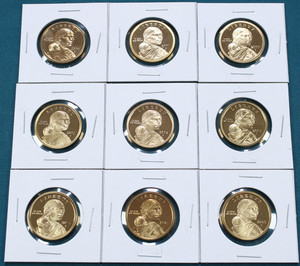 2000 -  2008 S PROOF NATIVE AMERICAN / SACAGAWEA DOLLARS! 9 COINS!   L4