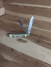 Cuchillo de Bolsillo Plegable Roble Mossy Doble Hoja Estilo Cuerno Mango 7 Pulgadas Abierto