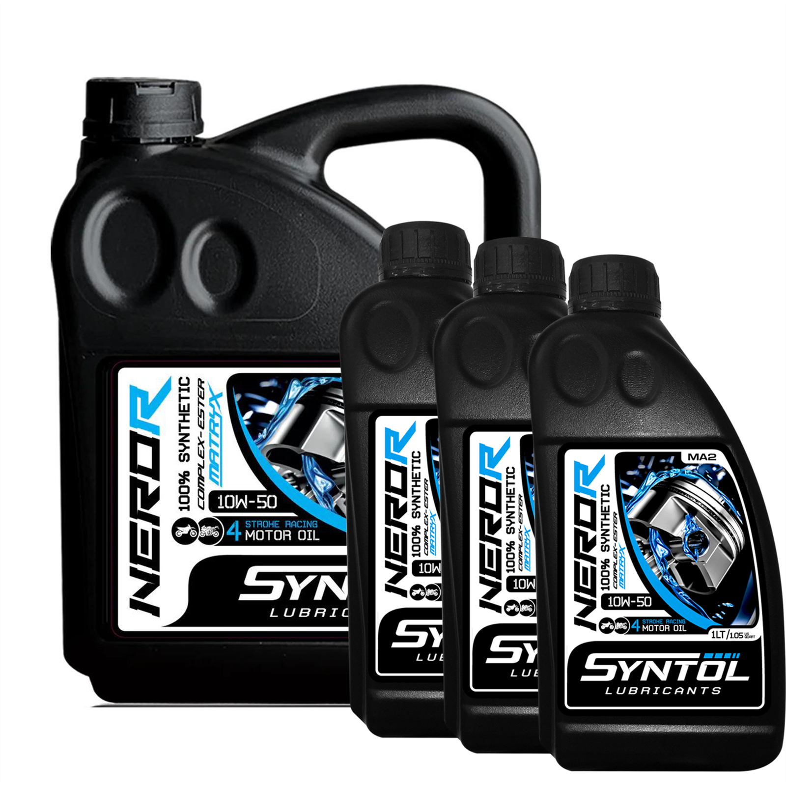 Syntol Nero-R 4T 10W-50 100% Synthetic Racing Motorcycle Engine Oil 7L - Image 2