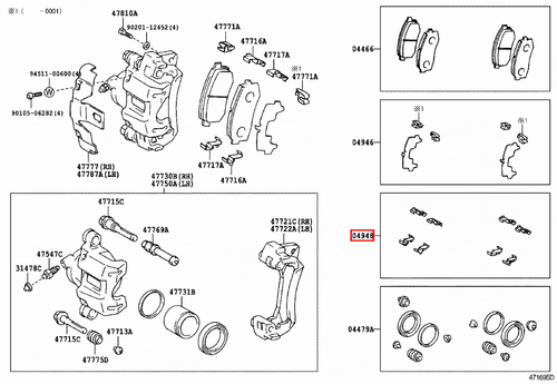 Genuine LandCruiser 105 80 79 Series HZJ FZJ HDJ FJ VDJ Rear Brake Disc Clip Set - Picture 4 of 20
