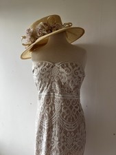 Jessica Wright Cream Nude Long Lace Dress Prom Wedding Guest Party 16 UK
