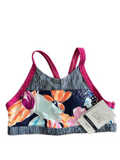 New Athleta GIRL Paradise Splash Bikini TOP Swimsuit Size 16 FUN Tropical