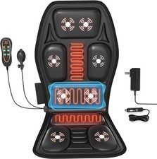 Back Massager for Chair, Massage Seat Cushion with Heat, Lumbar Traction, 8 V...